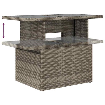 Set mobilier grădină cu perne, 6 piese, gri, poliratan - Img 7
