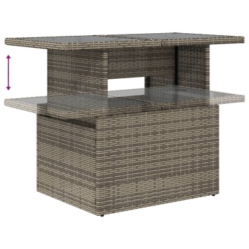 Set mobilier grădină cu perne, 6 piese, gri, poliratan - Img 6