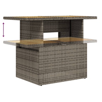 Set mobilier grădină cu perne, 6 piese, gri, poliratan - Img 6