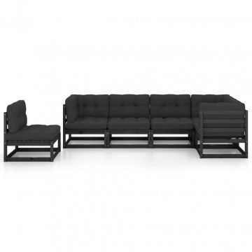 Set mobilier grădină cu perne, 6 piese, lemn masiv pin - Img 3