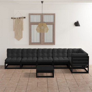 Set mobilier grădină cu perne, 7 piese, lemn masiv pin - Img 1