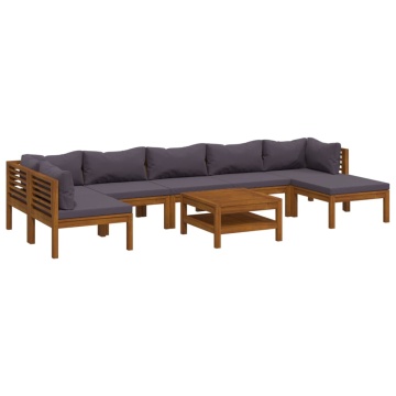 Set mobilier grădină cu perne, 8 piese, lemn masiv acacia - Img 2