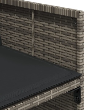 Set mobilier grădină cu perne, 9 piese, gri, poliratan - Img 5