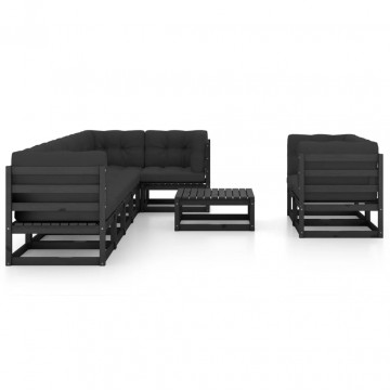 Set mobilier grădină cu perne, 9 piese, lemn masiv pin - Img 3