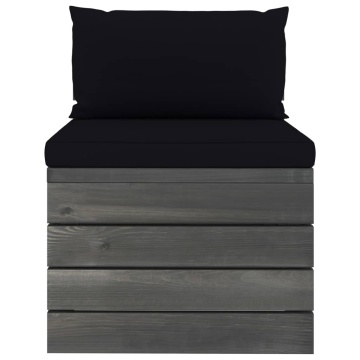 Set mobilier grădină din paleți, 2 piese, cu perne, lemn de pin - Img 4