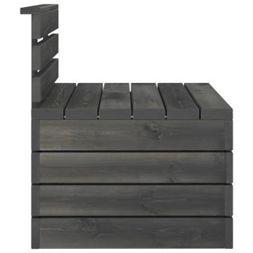 Set mobilier grădină din paleți, 2 piese, gri închis, lemn pin - Img 8