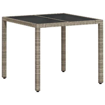 Set mobilier grădină perne 3 piese gri deschis poliratan sticlă - Img 4