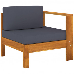 Set mobilier grădină perne gri închis, 7 piese, lemn acacia - Img 8