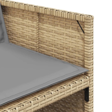 Set mobilier pentru grădină, 7 piese, cu perne, bej, poliratan - Img 7