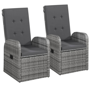Set mobilier pentru grădină cu perne, 5 piese, gri - Img 3