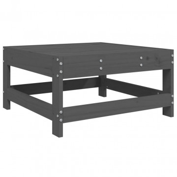 Set mobilier relaxare de grădină, 4 piese, gri, lemn masiv pin - Img 5