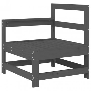 Set mobilier relaxare de grădină, 4 piese, gri, lemn masiv pin - Img 8