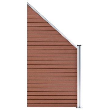 Set panouri gard, 1 pătrat + 1 oblic, maro, 273x186 cm, WPC - Img 3