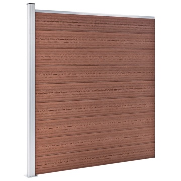 Set panouri gard, 5 pătrate + 1 oblic, maro, 965 x 186 cm, WPC - Img 5
