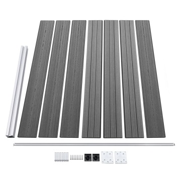 Set panouri gard, 699x146 cm, gri, WPC - Img 8