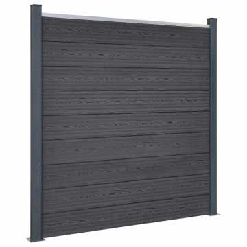 Set panouri pentru gard, gri, 180x186 cm, WPC - Img 1