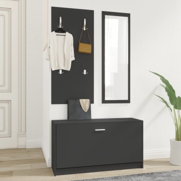 Set pantofar 3 în 1, negru, lemn prelucrat - Img 3
