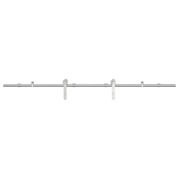 Set piese pentru ușă glisantă, argintiu, 183 cm oțel inoxidabil - Img 2