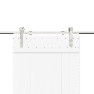 Set piese pentru ușă glisantă, argintiu, 183 cm oțel inoxidabil - Img 7