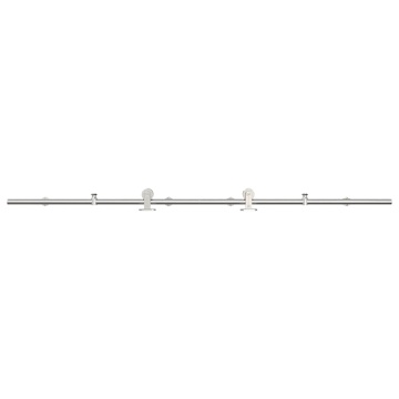 Set piese pentru ușă glisantă, argintiu, 200 cm oțel inoxidabil - Img 2