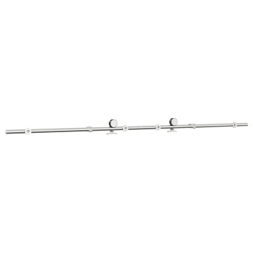 Set piese pentru ușă glisantă, argintiu, 200 cm oțel inoxidabil - Img 6