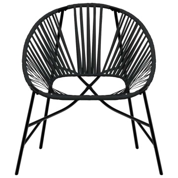 Set scaune de grădină 3 buc Poly Rattan negru - Img 8