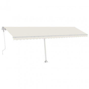 Set stâlp pentru copertină, alb, 600x245 cm, fier - Img 7