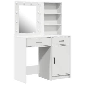 Set toaletă 2 piese cu LED din lemn alb - Img 2