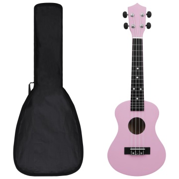 Set ukulele Soprano pentru copii, cu husă, roz, 23 - Img 1