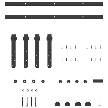 Set uși glisante pentru dulap 122 cm oțel carbon - Img 4