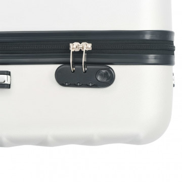 Set valiză carcasă rigidă, 3 buc., argintiu strălucitor, ABS - Img 7