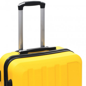 Set valize carcasă rigidă, 3 buc., galben, ABS - Img 5