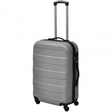 Set valize rigide, argintiu, 3 buc., 45,5/55/66 cm - Img 1