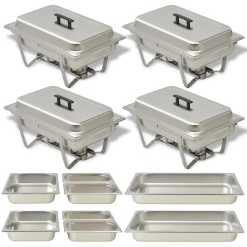 Set vase încălzire mâncare, 4 piese, oțel inoxidabil - Img 1