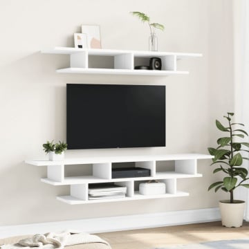 Seturi TV de perete, 6 piese, alb, lemn prelucrat - Img 3