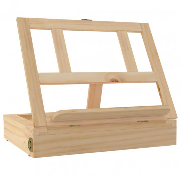 Șevalet de masă cu sertar, 33,5x25,5x7 cm, lemn masiv de pin - Img 2