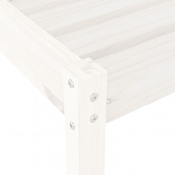 Șezlong, alb, 199,5x60x74 cm, lemn masiv de pin - Img 7