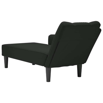 Sezlong cu cotiera dreapta catifea neagra - Img 5