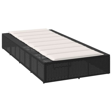 Sezlong cu pernă plutitoare Rattan poli negru - Img 8