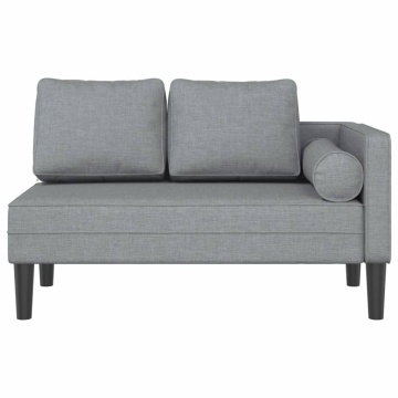 Șezlong cu perne, gri deschis, material textil - Img 3