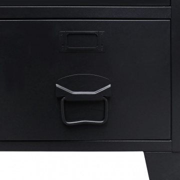 Șifonier, stil industrial, 67 x 35 x 107 cm, negru, metal - Img 5