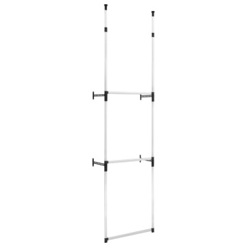 Sistem de garderobă telescopic, cu bare, aluminiu - Img 1