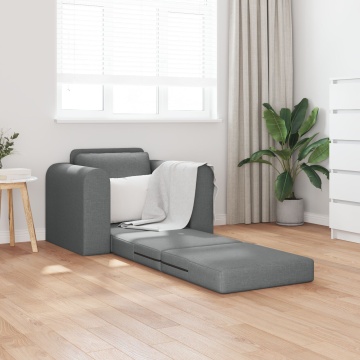 Sofa extensibil 2-în-1 gri închis 98x71x83 cm țesătură - Img 3