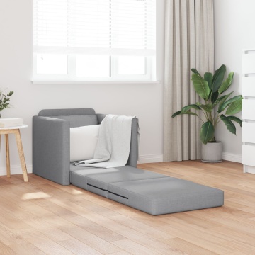 Sofa Pat de podea 2 în 1 Gri Deschis 74x77x81 cm - Img 3