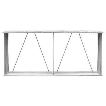 Șopron depozitare lemne, maro, 330x84x152 cm, oțel galvanizat - Img 3