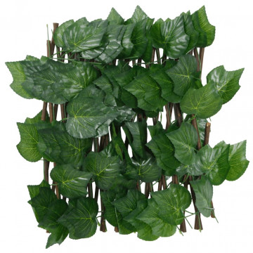 Spalier frunze struguri artificiale extensibil, verde 180x30 cm - Img 4