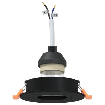 Spoturi încastrate 6 pcs Rotund GU10 Negru Ø91 mm - Img 3