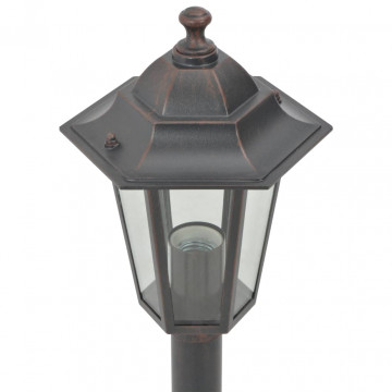 Stâlp iluminare grădină, 6 buc., bronz, 110 cm, aluminiu, E27 - Img 5