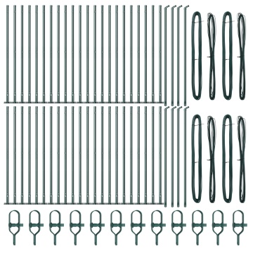 Stâlpi 52 buc Verde Oțel electrostatic 3.2 x 3.2 x 90 cm - Img 2