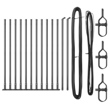 Stâlpi de gard cu plăci de bază 13 buc Ø32mm 90cm Oțel galvanizat - Img 2